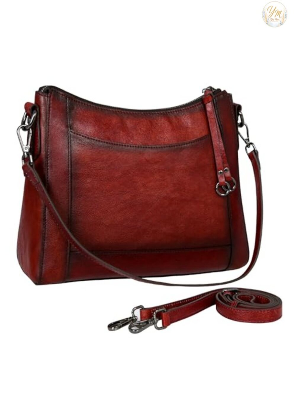 Genuine Leather Crossbody Bag Shoulder Purse Women Handbag Adjustable Straps